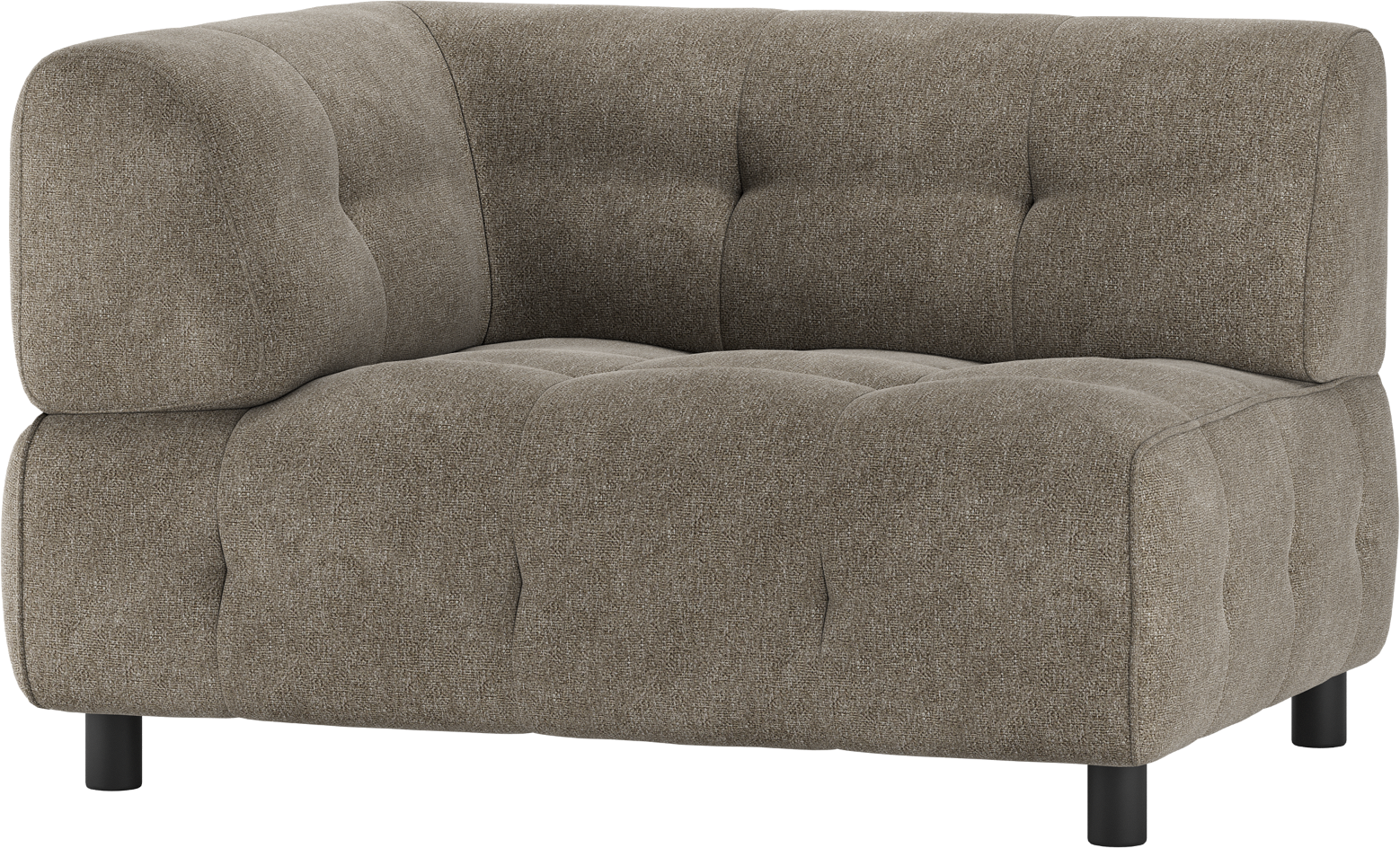 Modulsofa Woood Louis -sæder Med Venstre Arm Grøn Fladvævet Polyester