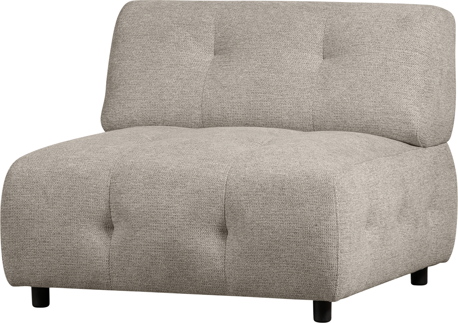 Modulsofa Woood Louis    -sæder Lysegrå Chenille Polyester H73ã B90ã D90