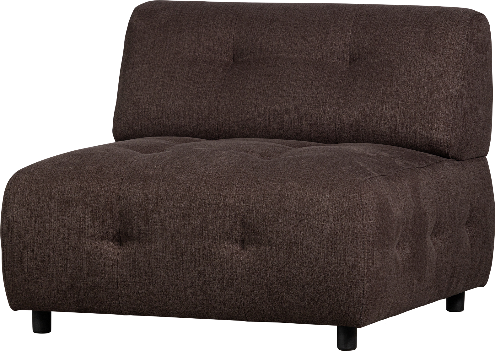 Modulær Sofa -sæders Woood Louis Fladvævet Polyester Kaffe H73xb90xd90