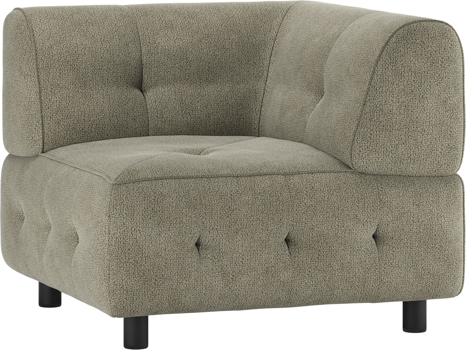 Modulært Hjørneelement Til Sofa Woood Louis Serie Grøn Chenille 90x90x73