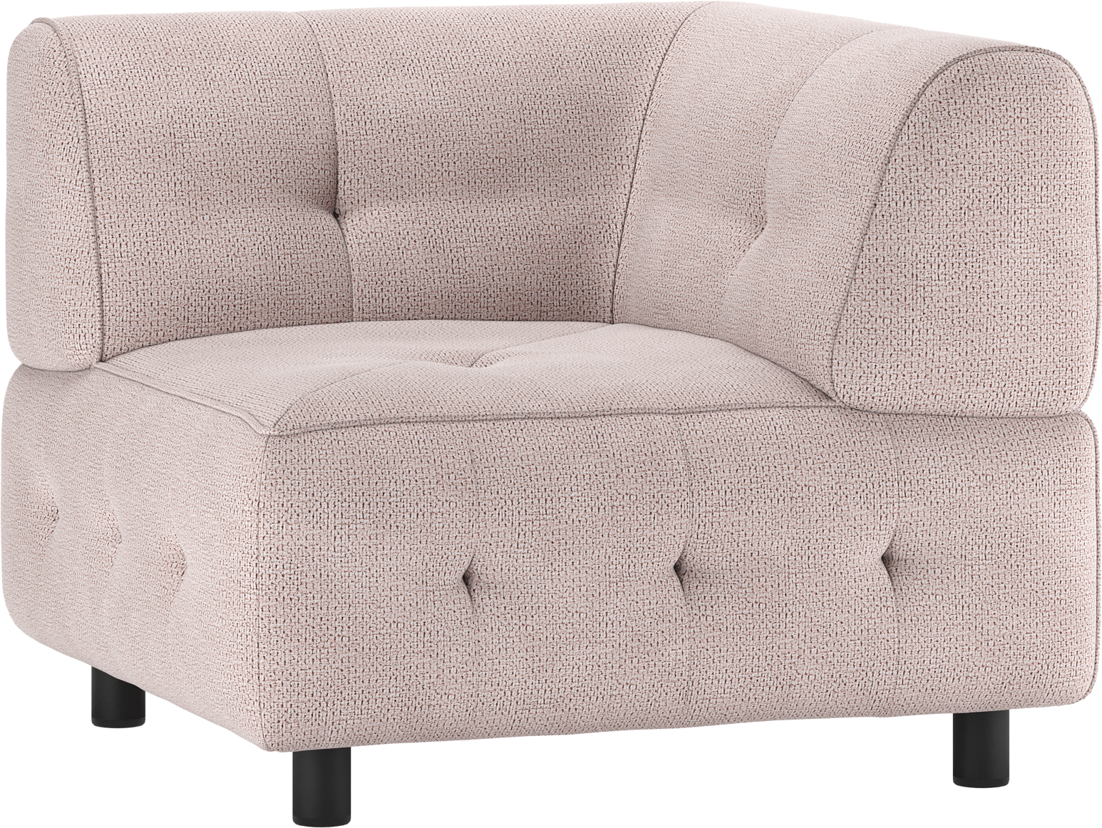 Modulsofa Hjørneelement Woood Louis Lyserød Chenille Polyester H73xb90xl90