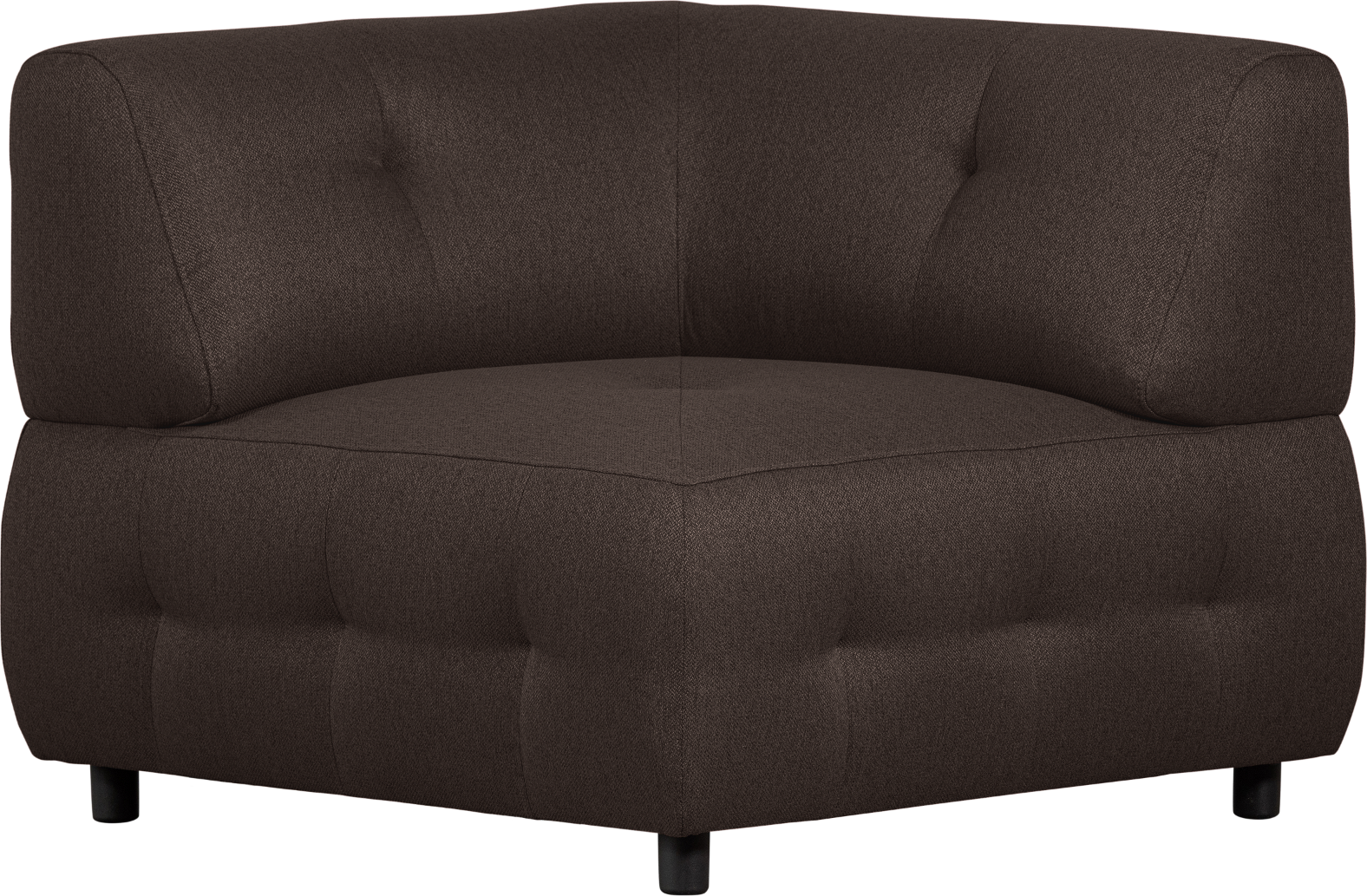 Modulær Sofa Hjørneelement Woood Louis Vævet Polyester Kaffe 90x90x73