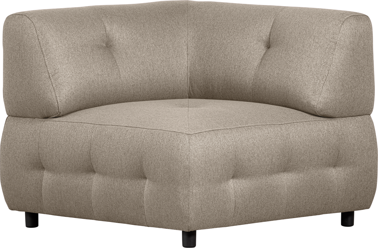 Modulsofa Hjørneelement Woood Louis Lysegrå Vævet Polyester 90x90x73