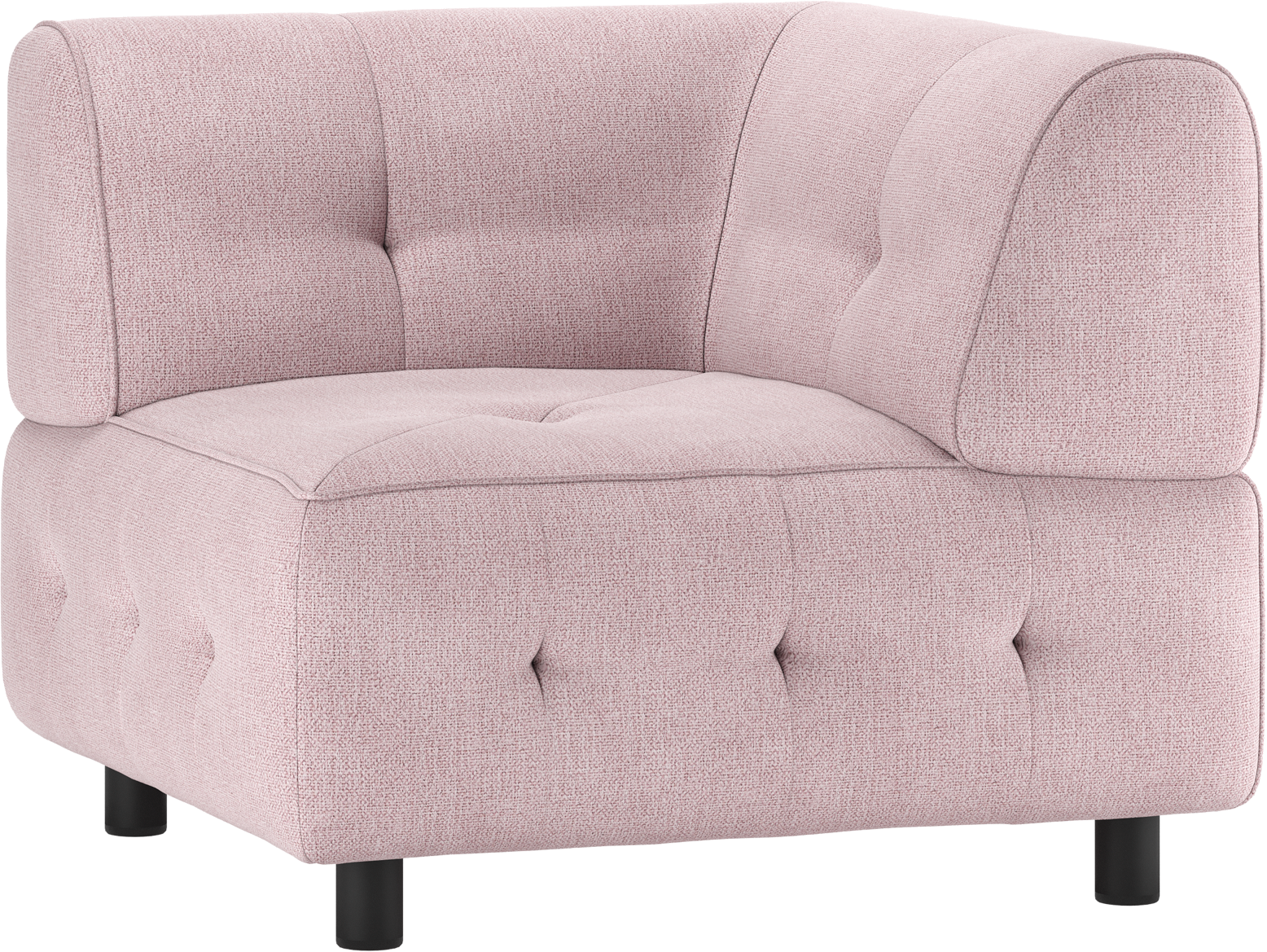 Modulær Sofa Hjørneelement Woood Louis Lyserød Fladvævet Polyester 73   90   90