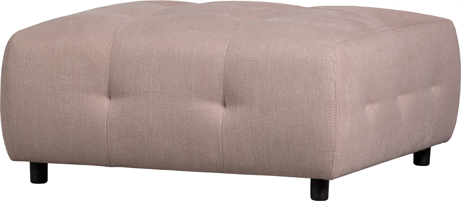 Modulær Sofa Skammel Puf Woood Louis Fladvævet Polyester Lyserød 90x90