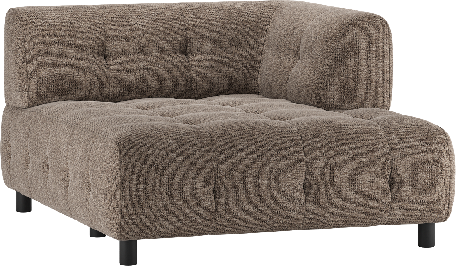 Modulsofa Woood Louis -chaiselong Højre Chenille Polyester Kaffe