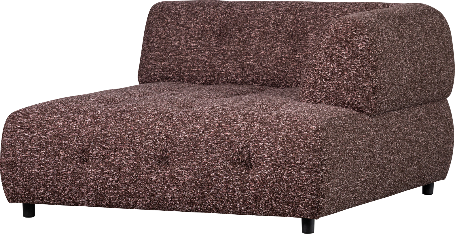 Modulsofa Woood Louis     Chaiselong Højre Grov Melange Lyserød 122x140x73