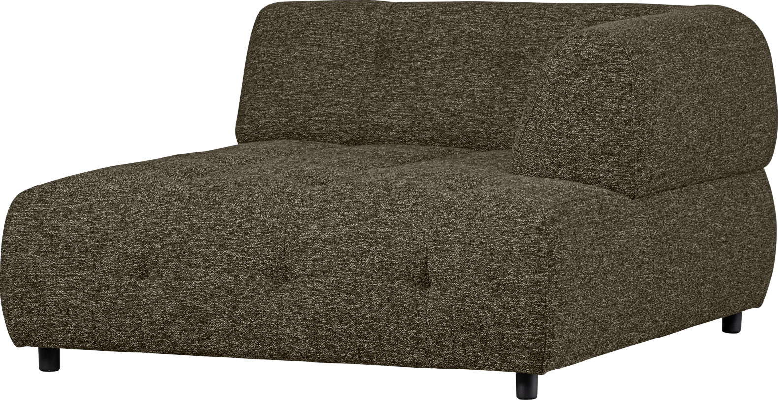 Modulsofa Woood Louis    -chaiselong Højre Lysegrøn Grov Melange Polyester