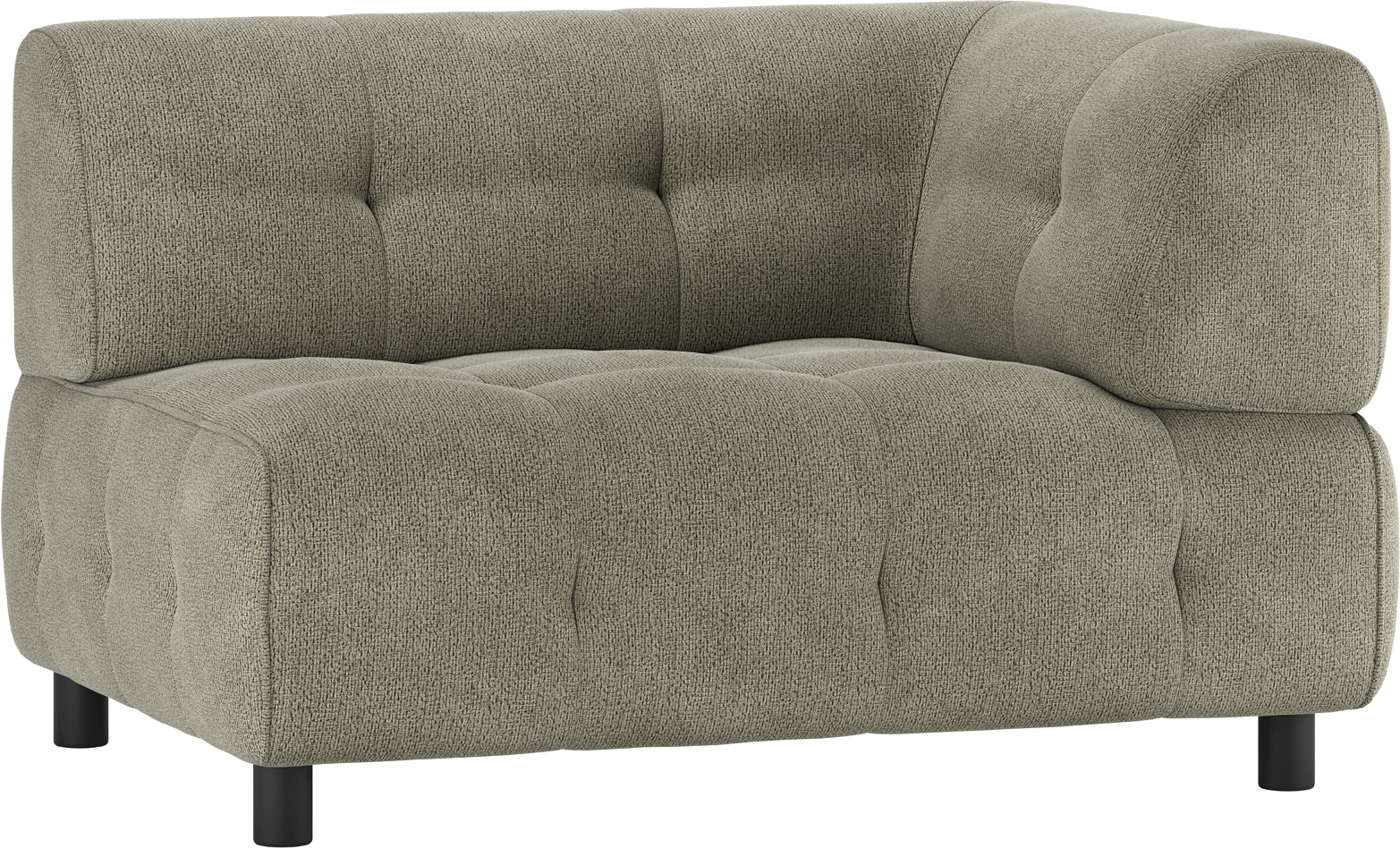 Modulsofa Woood Louis -sæder Med Højre Armlæn Grøn Chenille Polyester Byg-selv Sofa