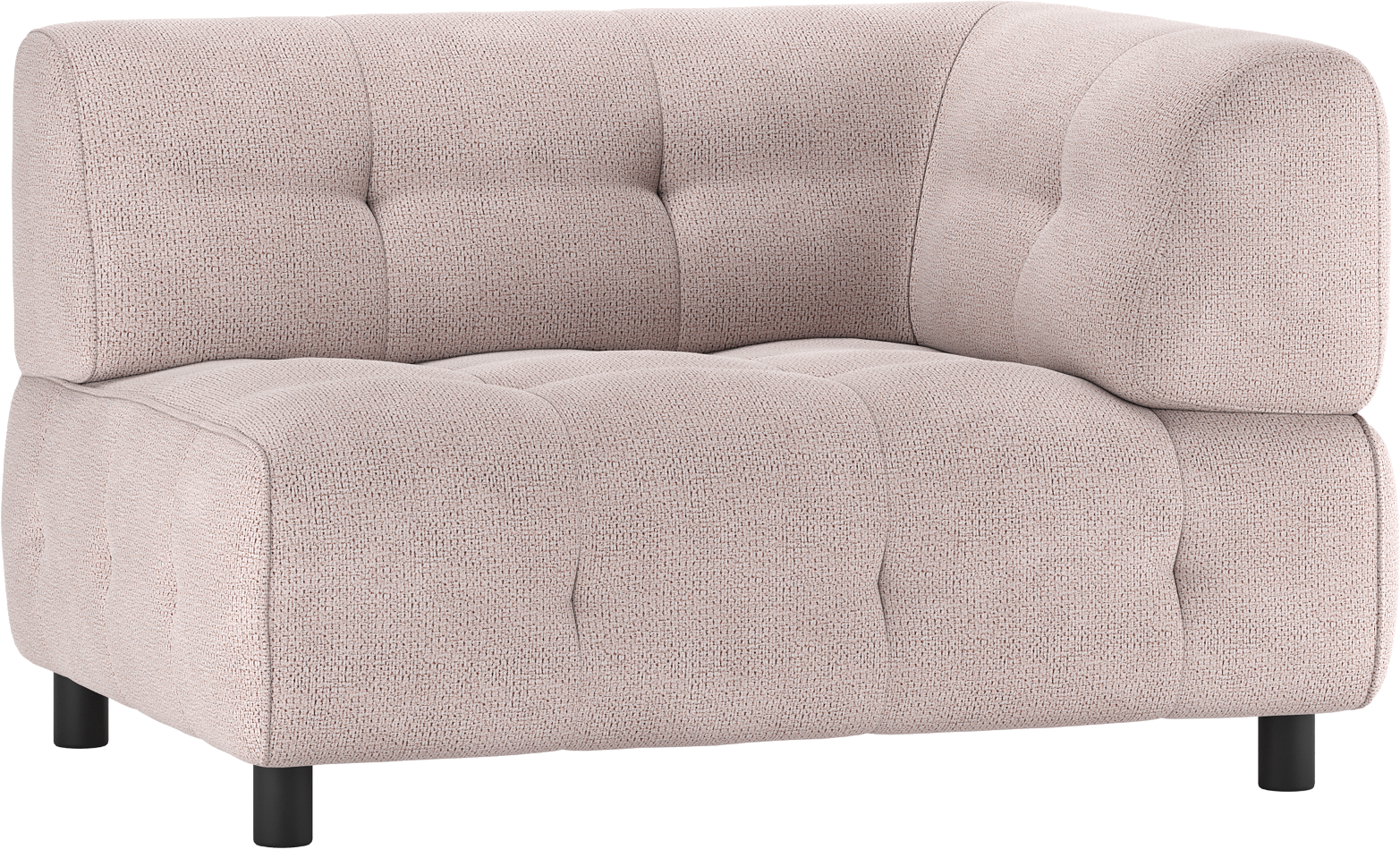 Modulær Sofa Woood Louis -sæders Højre Arm Lyserød Chenille H73ã B90ã L122