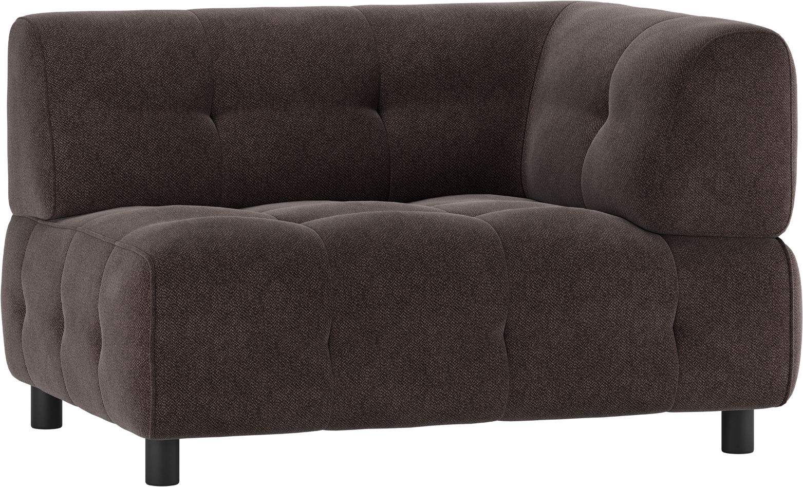 Modulsofa Woood Louis Sofaelement -sæder Højre Vævet Polyester Kaffe B90ã D122ã H73
