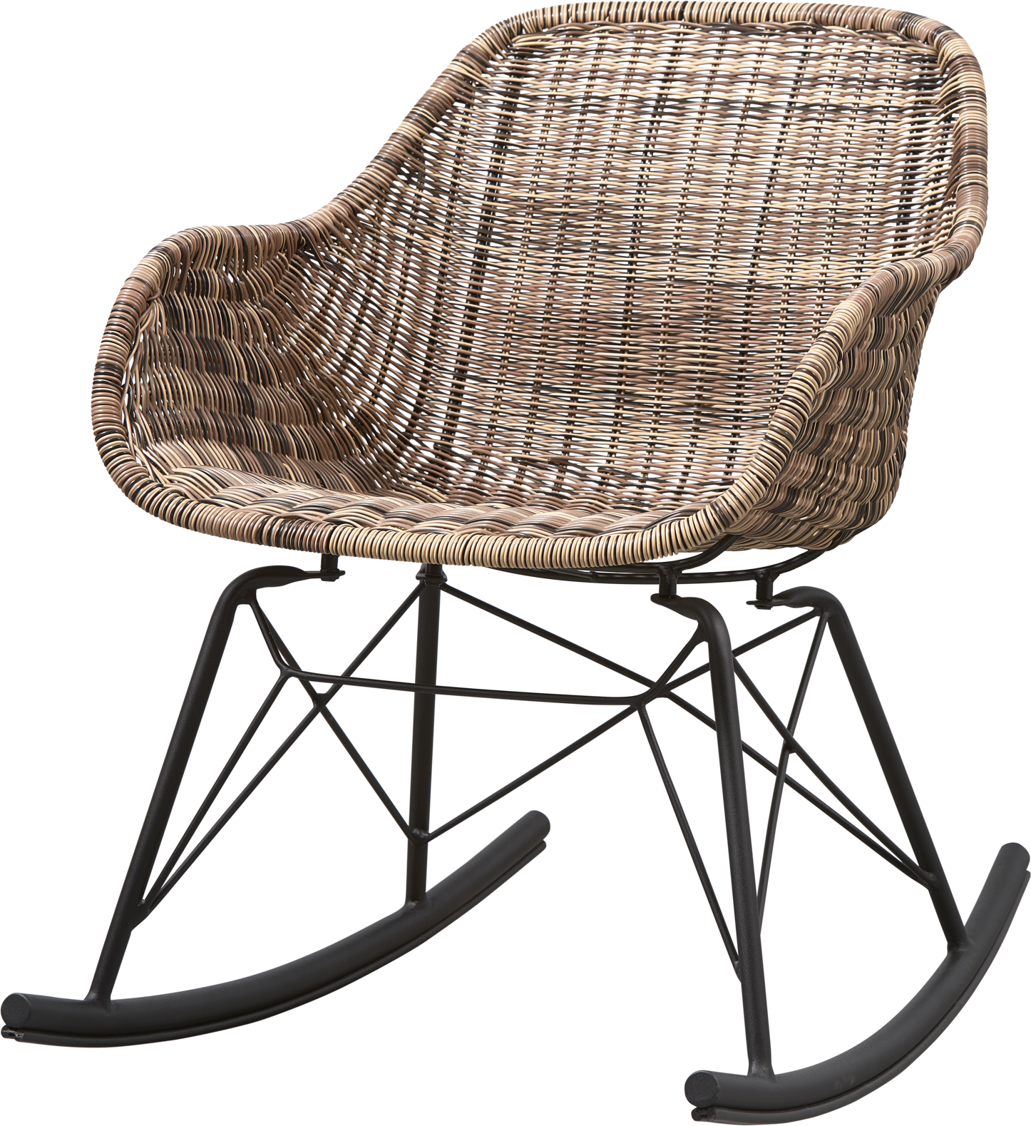 Udendørs Gyngestol Woood Collection Minka Natur   Vejrbestandig Kunstig Rattan   Metal