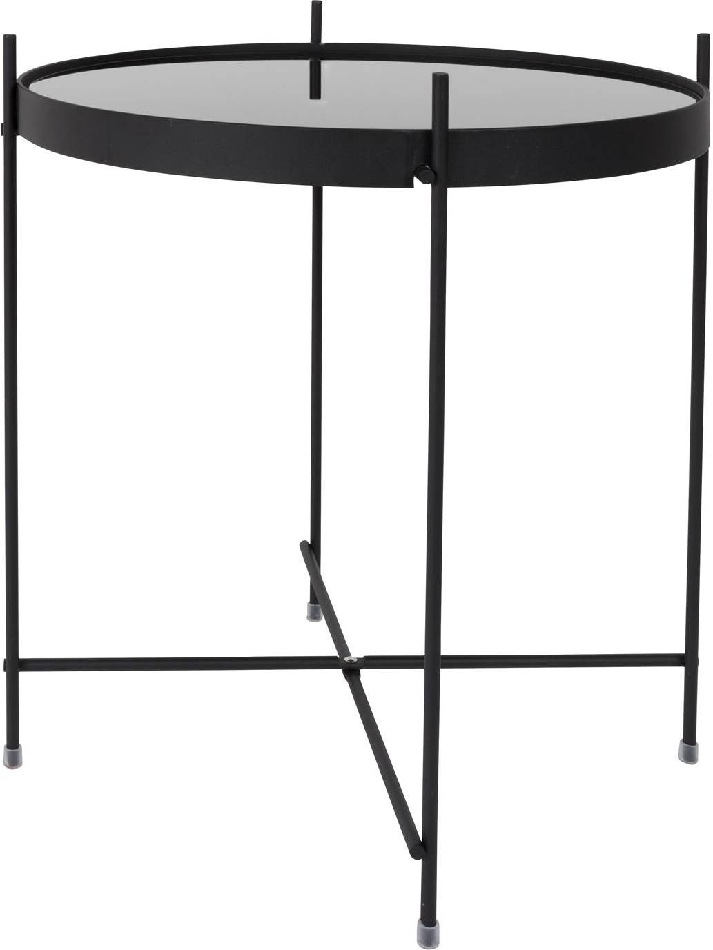 Sidebord Zuiver Cupid   Sort Glas   Metal ø43   H45