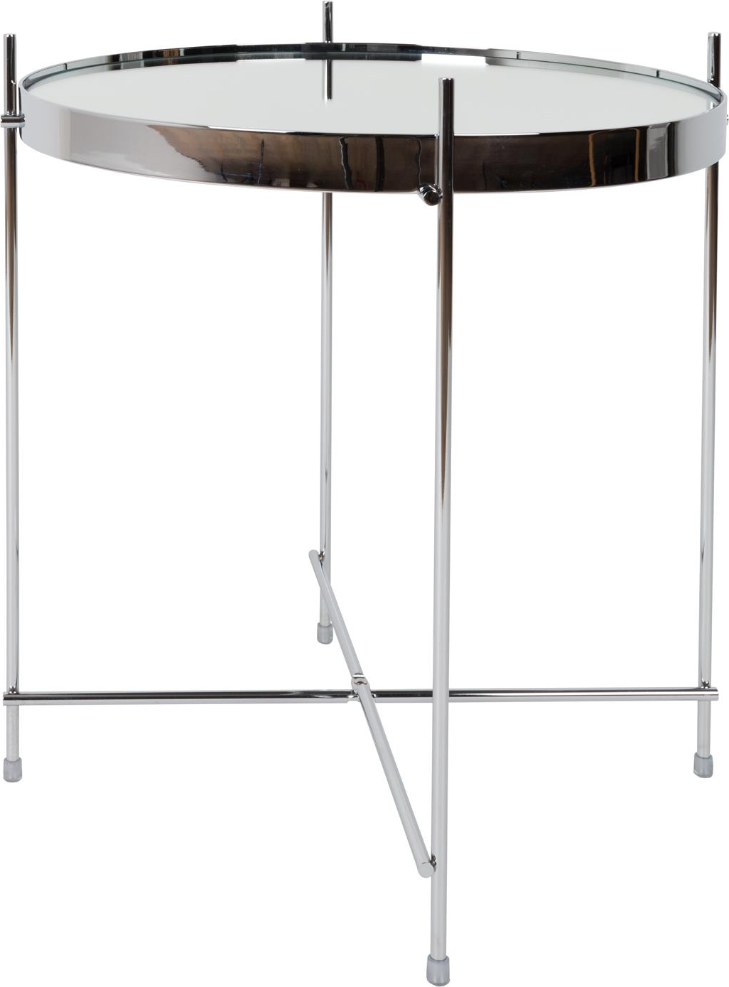 Sidebord Zuiver Cupid ø43ã H45   Sølvfarvet Metal   Glas