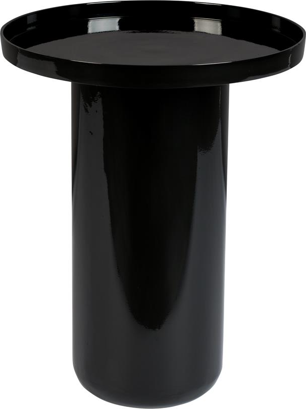 Sidebord Småbord Zuiver Shiny Kulsort Aluminium ø40 H51