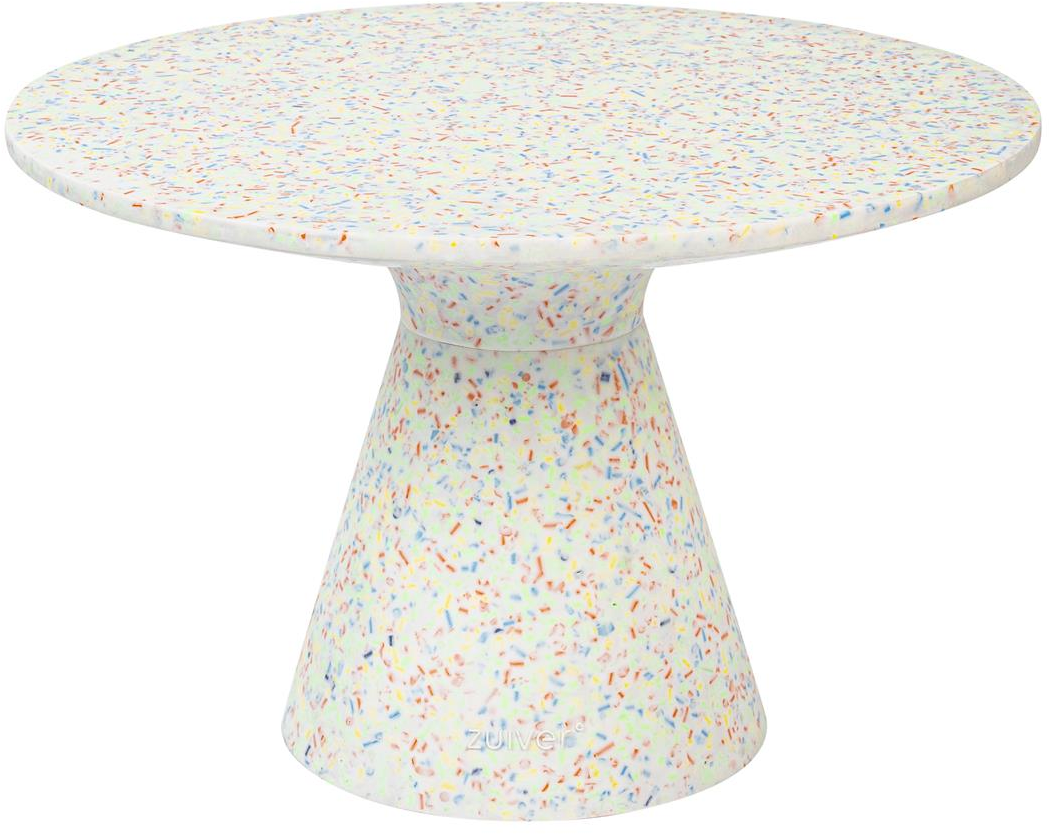 Sofabord Loungebord Zuiver Victoria Multifarvet Terrazzo ø50 H32 Offwhite Indendørs Udendørs