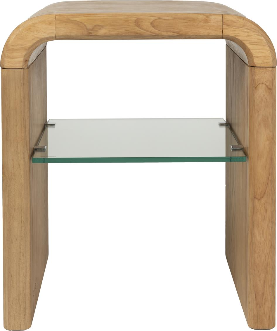 Sidebord Småbord Zuiver Brave Nougat Egetræsfiner Med Glashylde H58xb42xl50