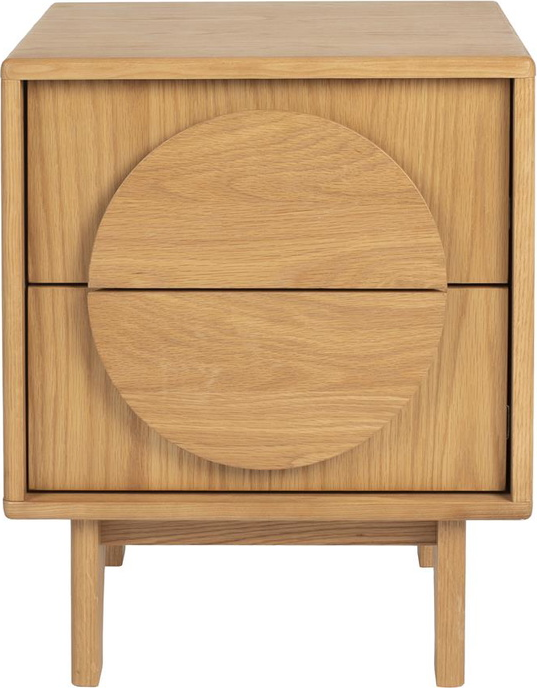 Sidebord Småbord Zuiver Groove Massivt Egetræ Mørk Sand H55ã B40ã L45