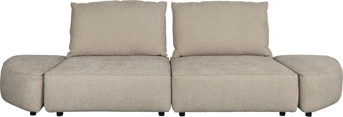 -personers Sofa Zuiver Hunter Stenlysgrå Modulopbygget   Blødt Ribbet Stof 318   Bred