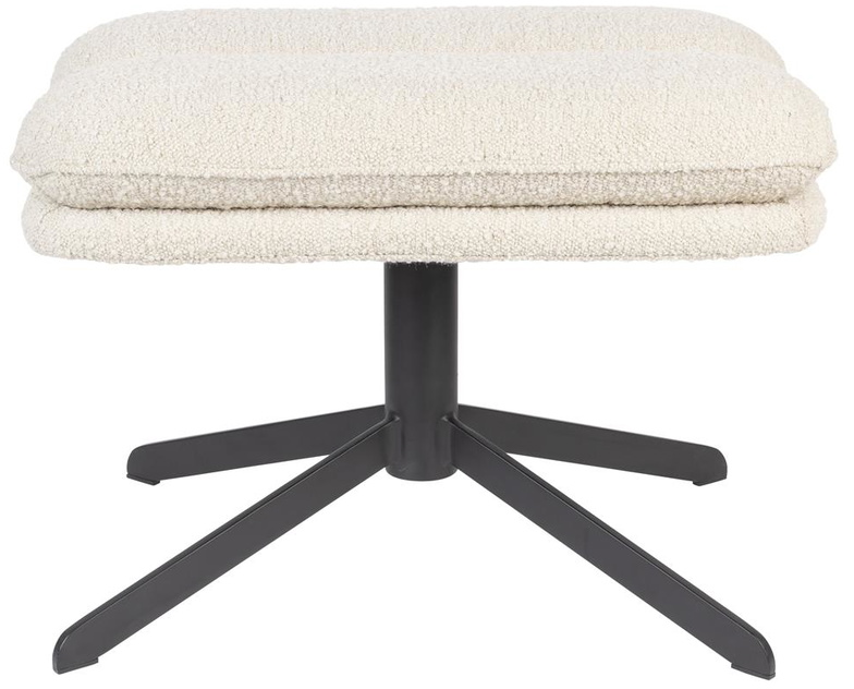 Skammel Zuiver Hocker Askegrå Bouclé Stof Puf H45xb60xl47 Stålunderstel