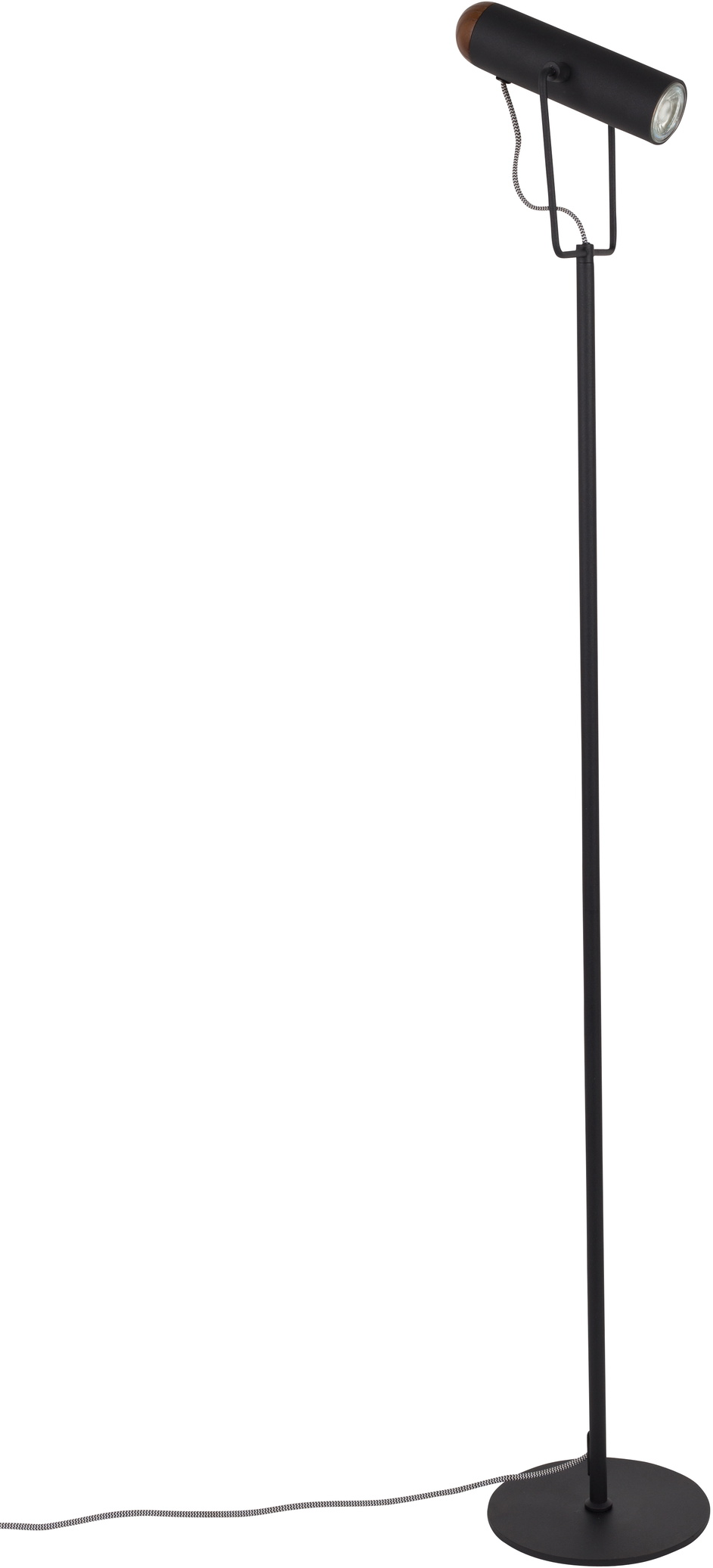 Gulvlampe Standlampe Zuiver Marlon Antracit Jern Valnøddetræ ø20xh134