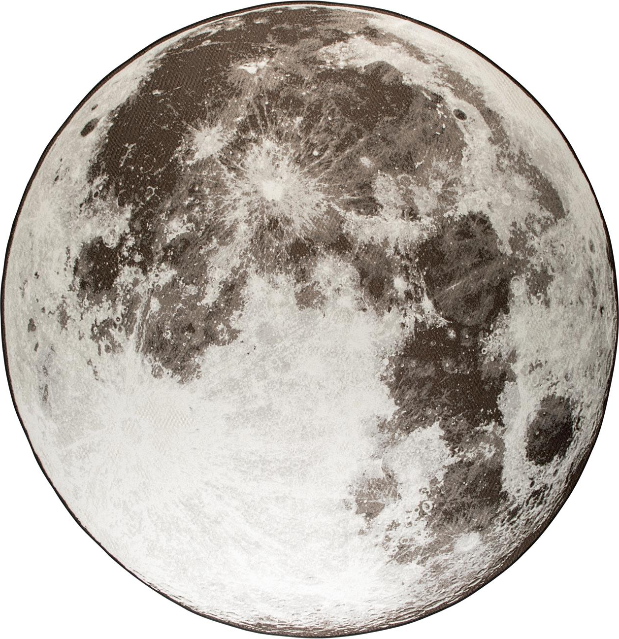 Udendørs Tæppe Måtte Zuiver Moon Rund ø280   Lysgrå Decolan Med Polyesterbund Gulvvarmekompatibel