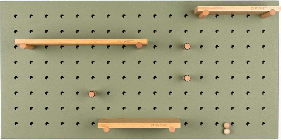 Zuiver Pegboard Kontoropslagstavle   Bambus   Pulverlakeret Jern  Mørk Sand  45ã 90ã
