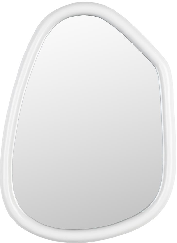 Spejl Zuiver Looks Vægspejl Asymmetrisk Designspejl Hvid Mangotræ 67x49