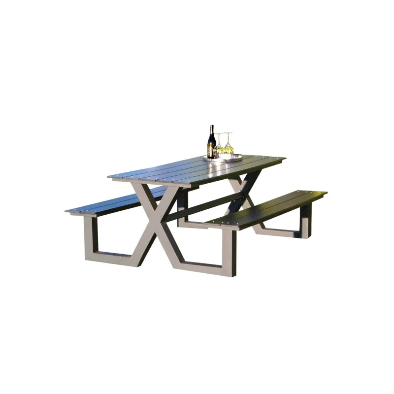 Bord- Bænksæt Hortus  -model Sort Plywood   Antracit Stel 801-089