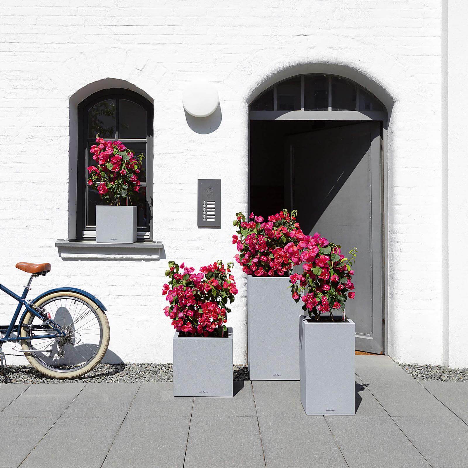 Lechuza Canto Stone Low Udendørs Krukke Til Blomster Med Selvvandingssytem Stone Gray 30   30   H30