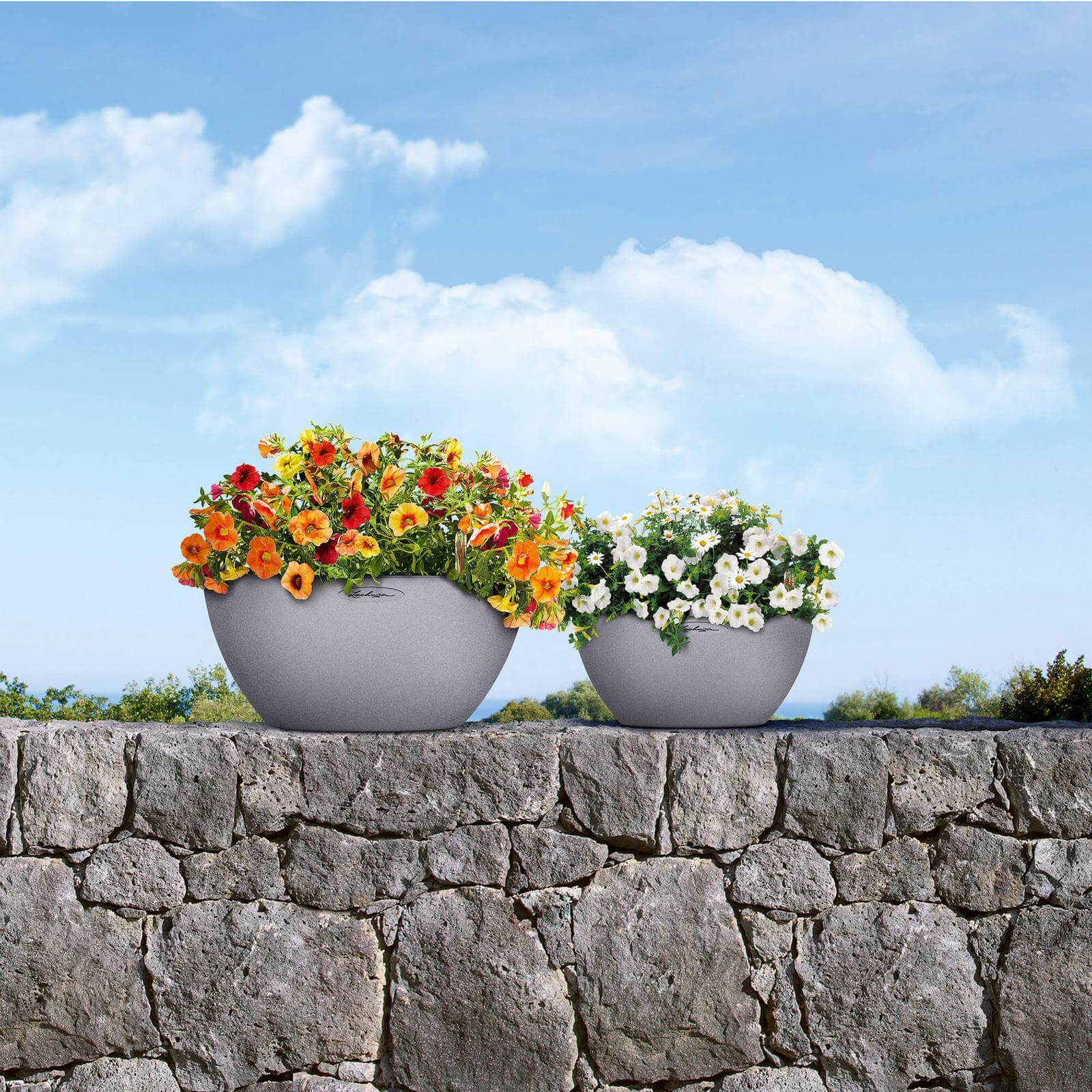 Lechuza Cubeto Stone Udendørs Krukke Til Blomster Med Selvvandingssystem  Stone Gray ø30xh13