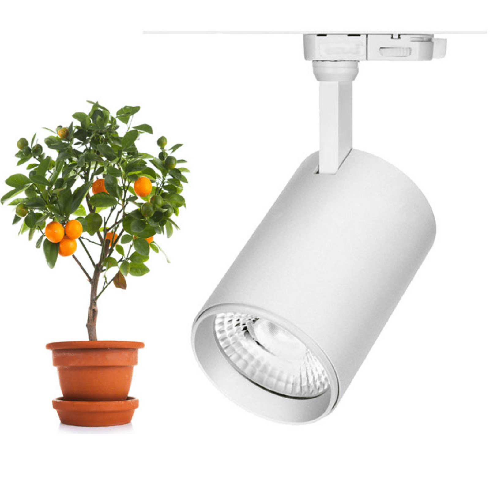 Vækstlampe Til Skinne   Som Loftspot 40watt Hvid