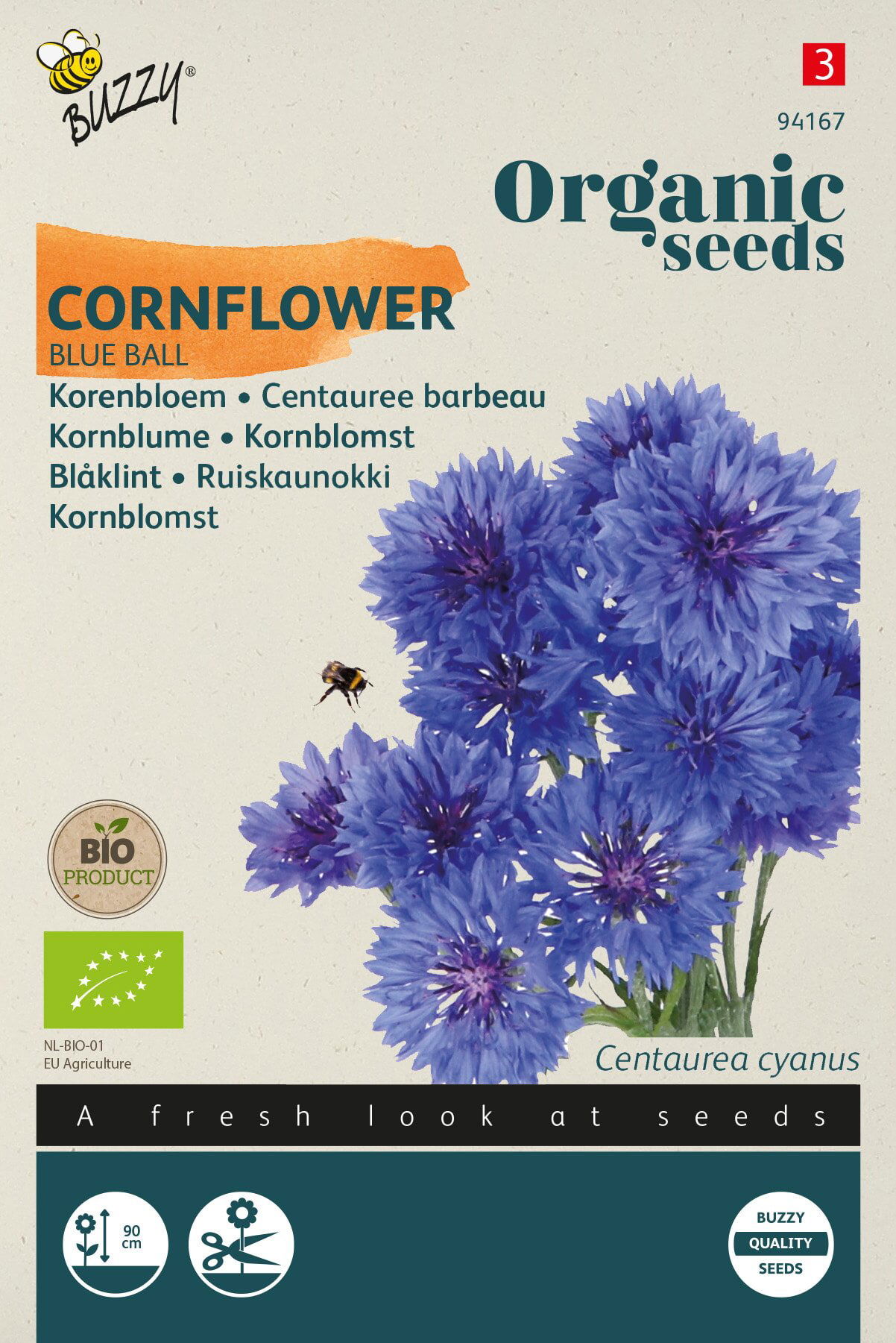 økologisk Kornblomst Frø  Quot Blue Ball Quot