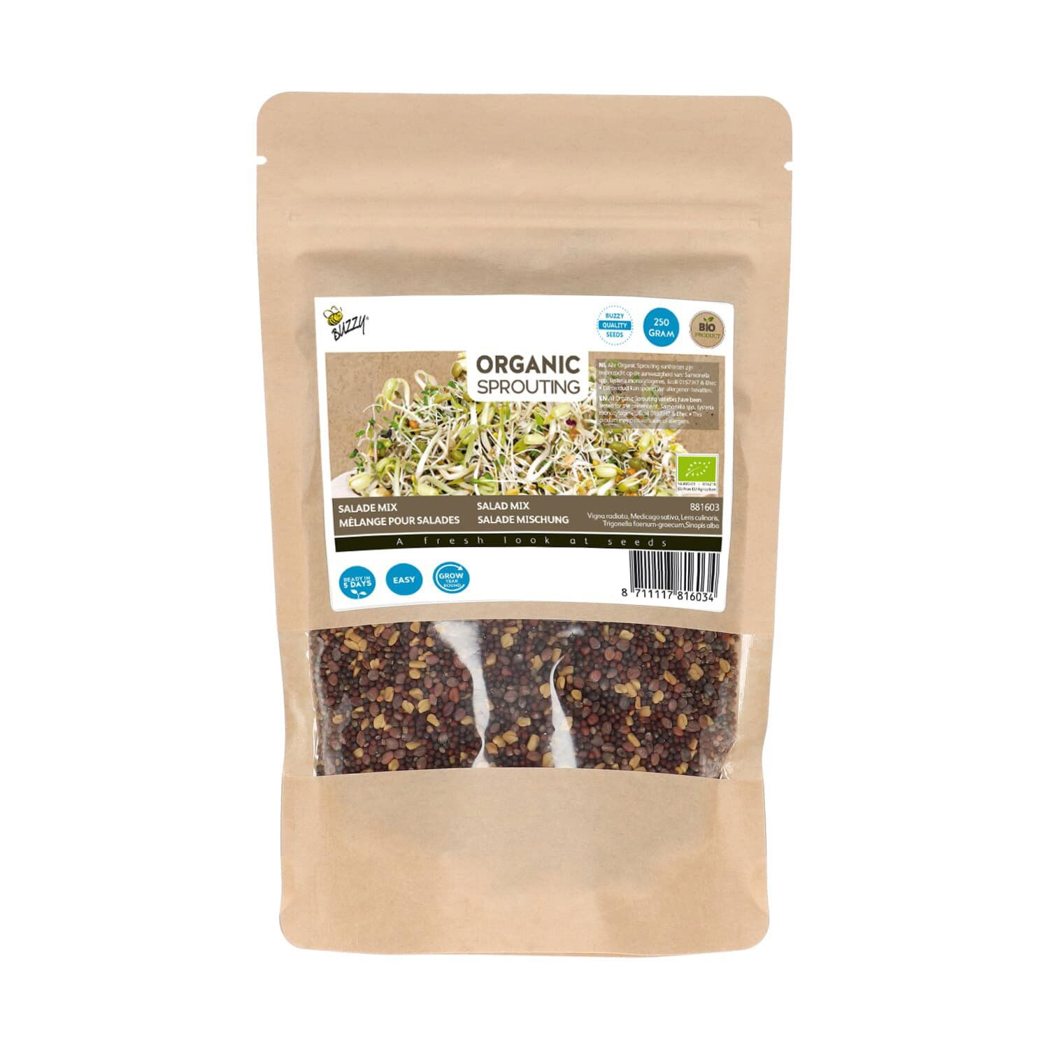 økologisk Salatmix Spirer Frø 250g