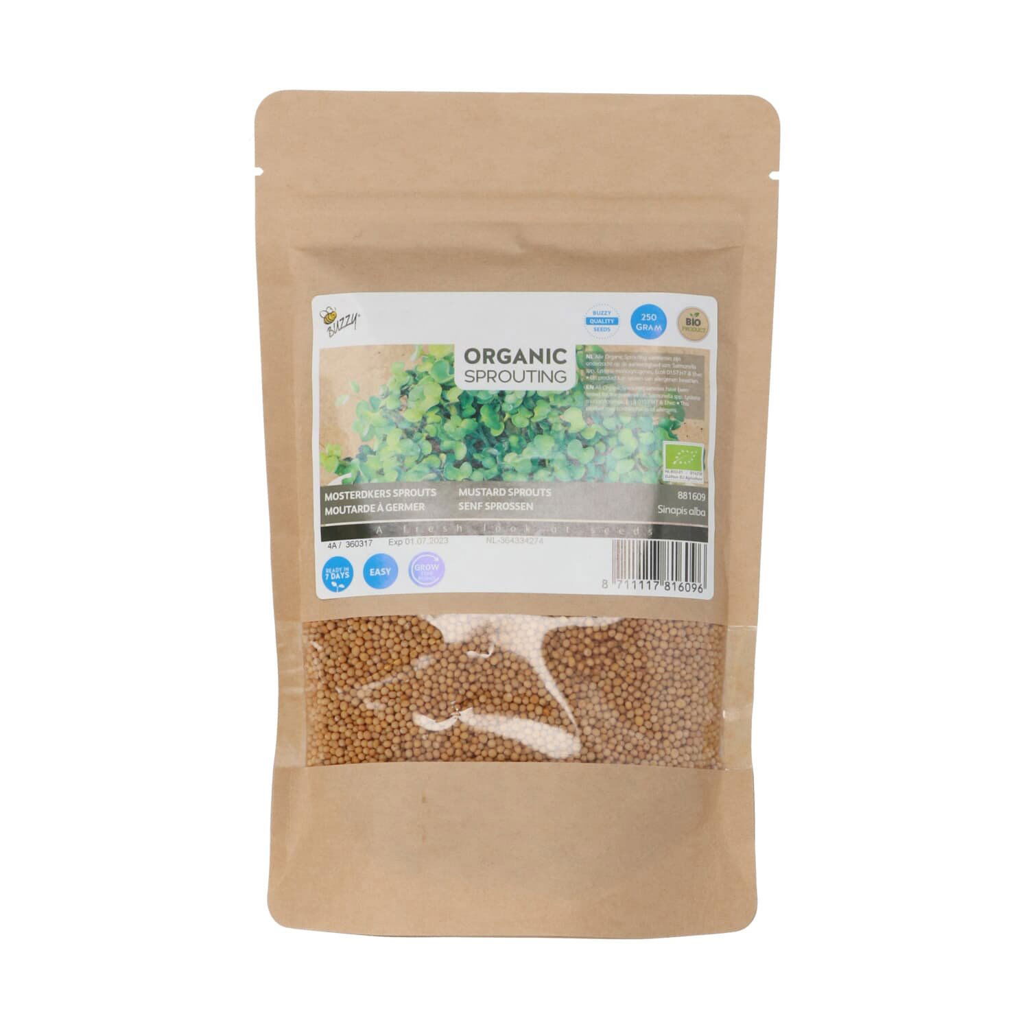 økologiske Sennepsspirer Frø 250g