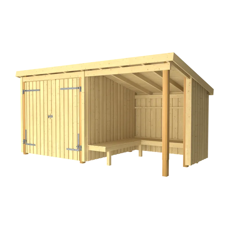 Plus Nordic Bålhytte          Moduler   Dør Udv  Grundmål: Bxlxh 432x218x169 220   168583-