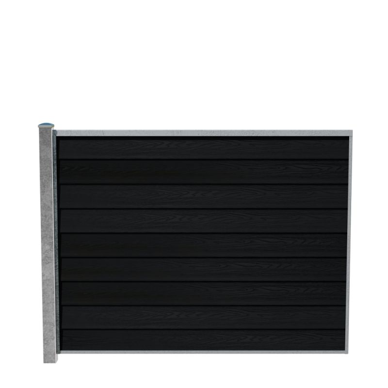 Wimex Fag Glyngøre Royal T140  -profil Wpc Sort Galv  Stolpe 1400   1893